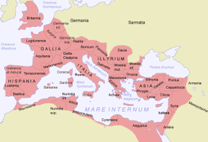 Giving an idea of space: the dimensions of the Roman Empire. – Image source: http://upload.wikimedia.org/wikipedia/commons/c/ca/Roman_Empire_Map.png